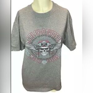 Womens Harley Davidson Short sleeve gray shirt size medium